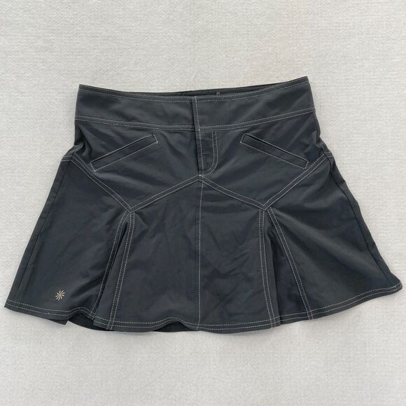 Athleta All Terrain Skirt Women's 2 Gray Stretch Flare Drawstring Hiking Outdoor - Picture 1 of 10